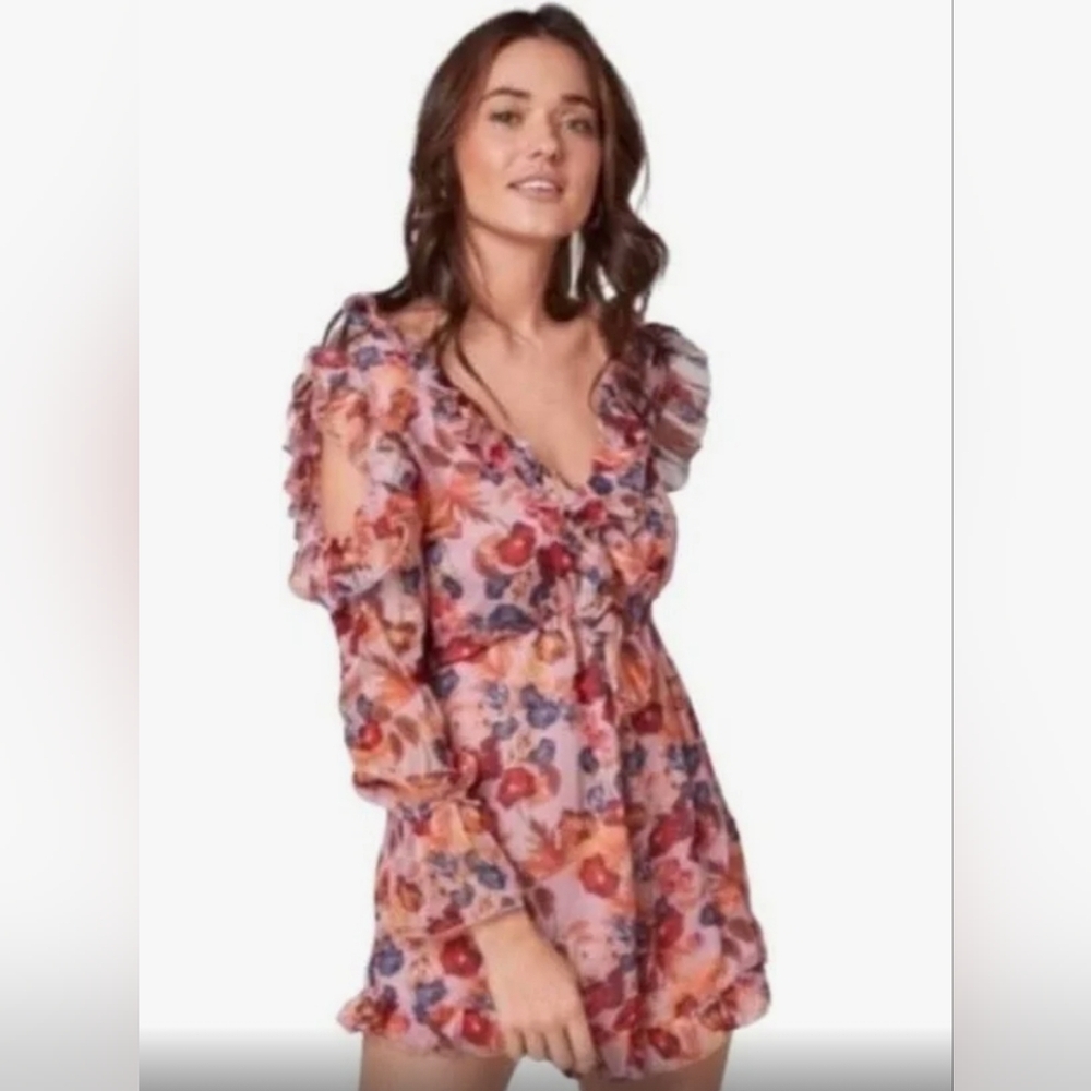 floral cold shoulder romper nwt